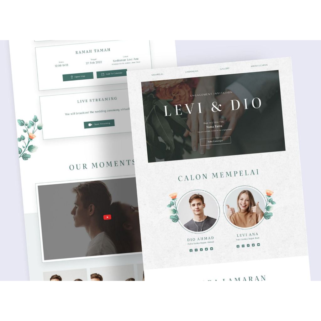 Undangan Digital Wedding Website 2 (Engagement Ceremony)