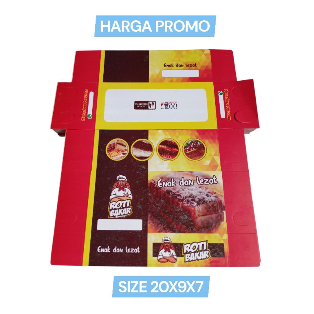 BOX ROTI BAKAR BANDUNG / DUS ROTI BAKAR  BANDUNG / KEMASAN ROTI BAKAR