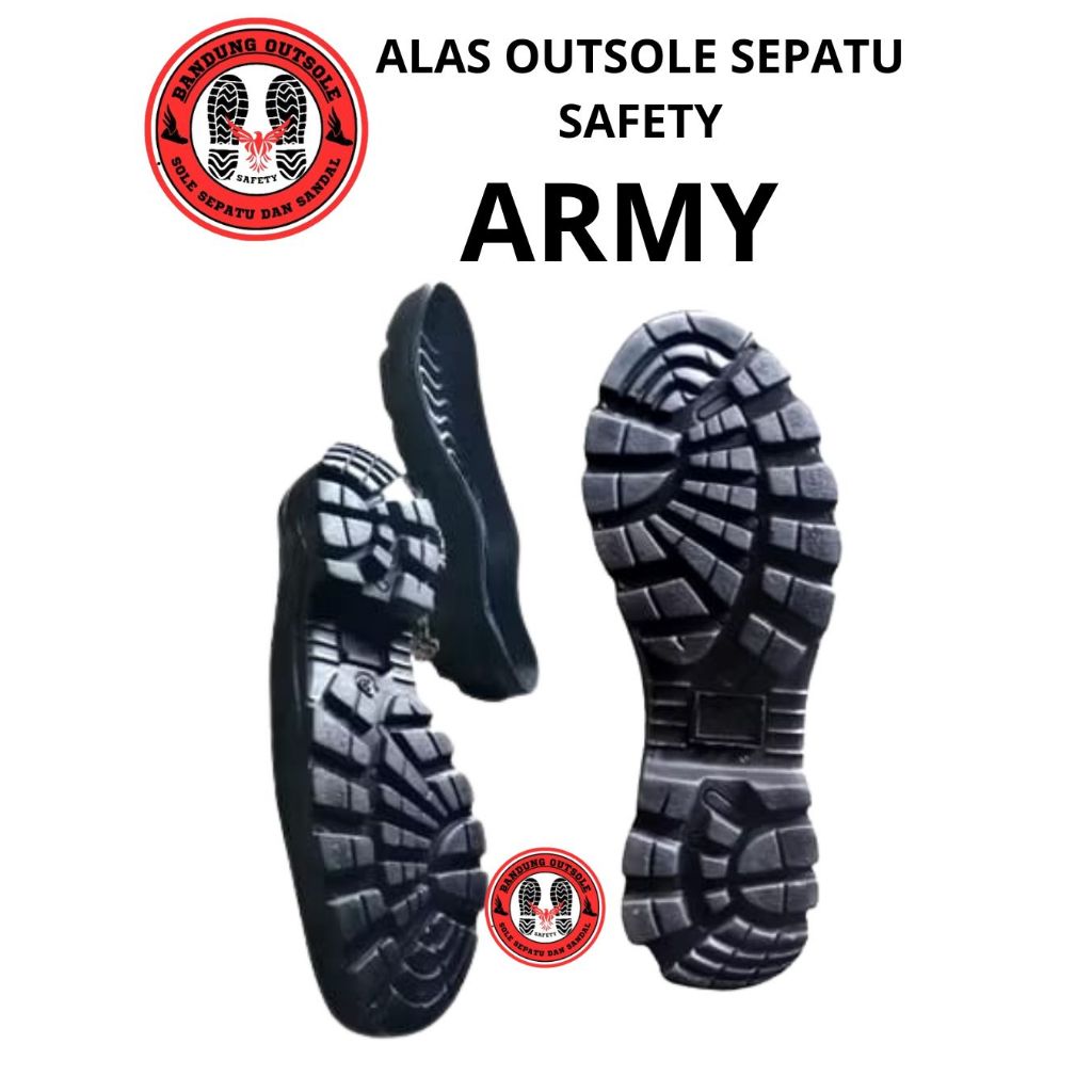 Outsole Alas Sepatu Safety ARMY Bahan Karet Asli Lentur Anti Slip