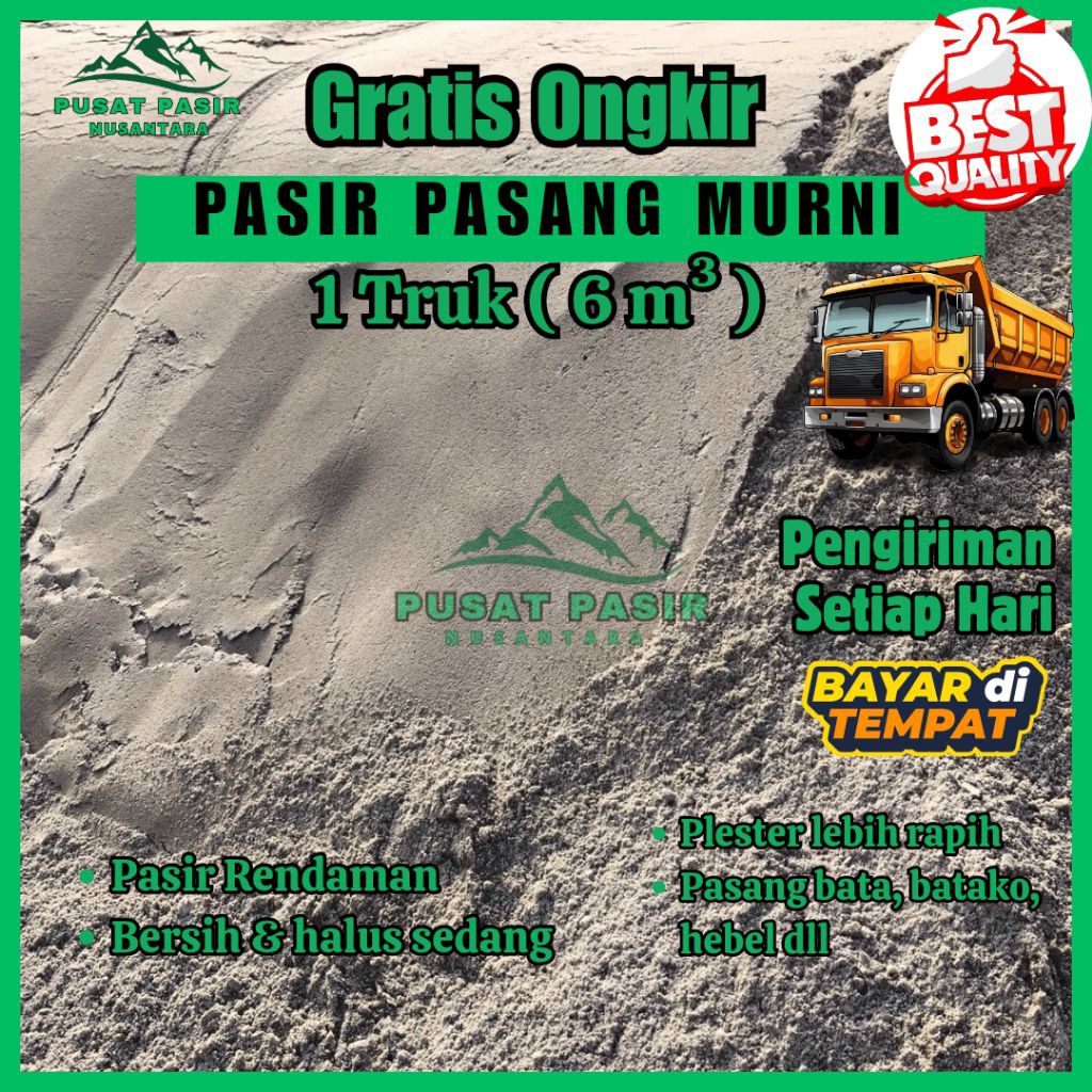 Pasir Pasang 1 Truk | Pasir Bangunan| Pasir Bangunan 1 Truk | Pasir Pasang