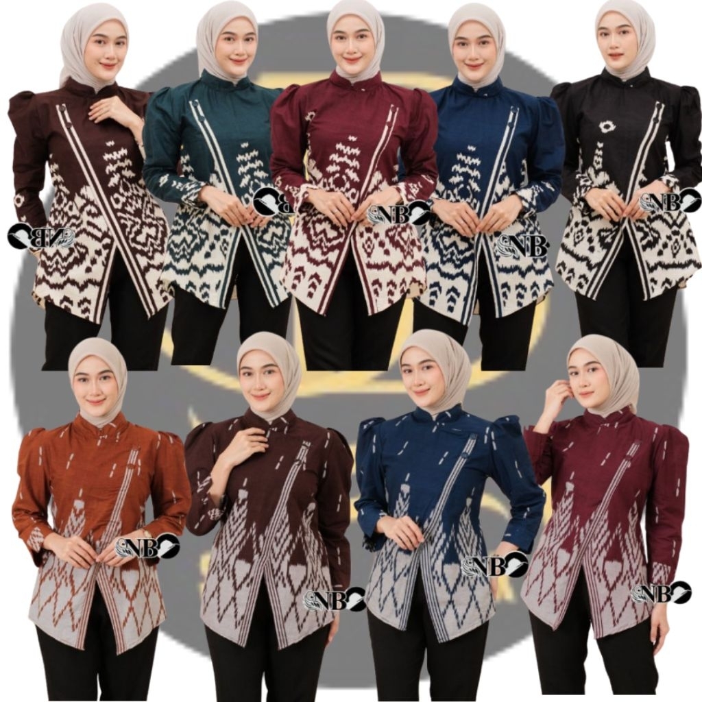 Atasan Wanita Modern Blouse Batik Kantor Elegan Seragam Batik