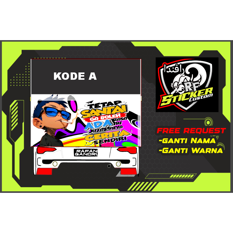 stiker decal PINTU bak truk canter hino giga