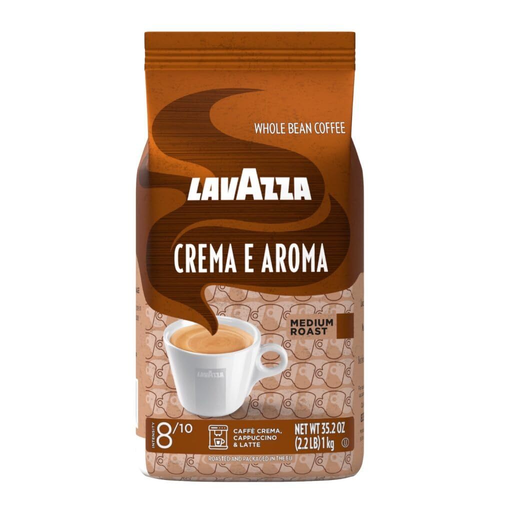 Lavazza Crema e Aroma Whole Bean Coffee, Medium Roast, Arabica and Robusta Blend, 2.2 lb Bag Biji Ko