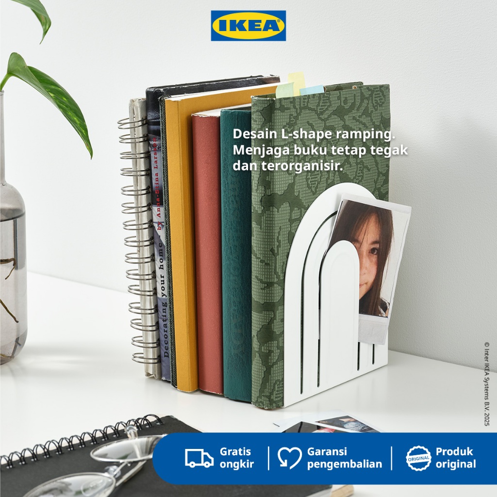 IKEA HOSSLA Book Holder Baja Penahan Buku dan Dokumen Putih / Book Stand
