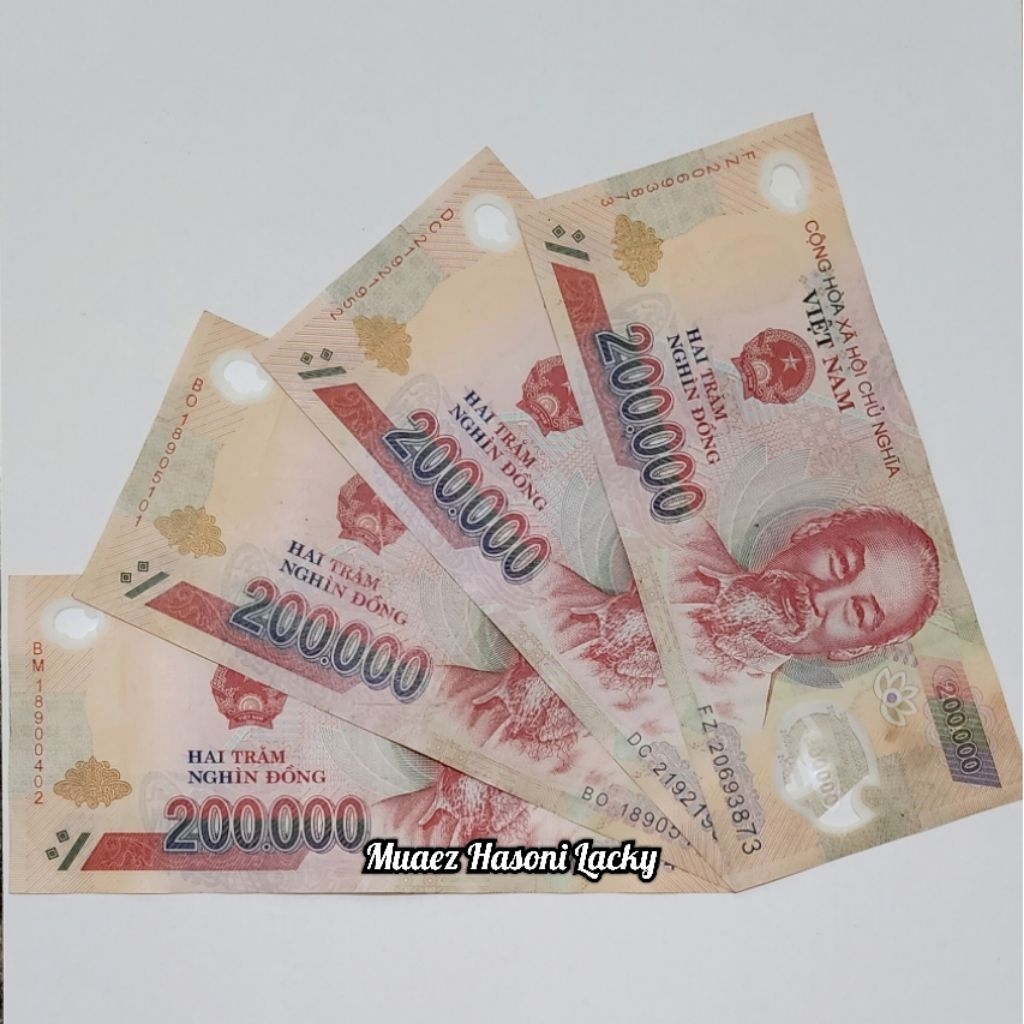 Koleksi Satu Set Paket Lengkap Dong Vietnam Pecahan 10000, 20000, 50000, 100000, 200000 Dan 500000 D