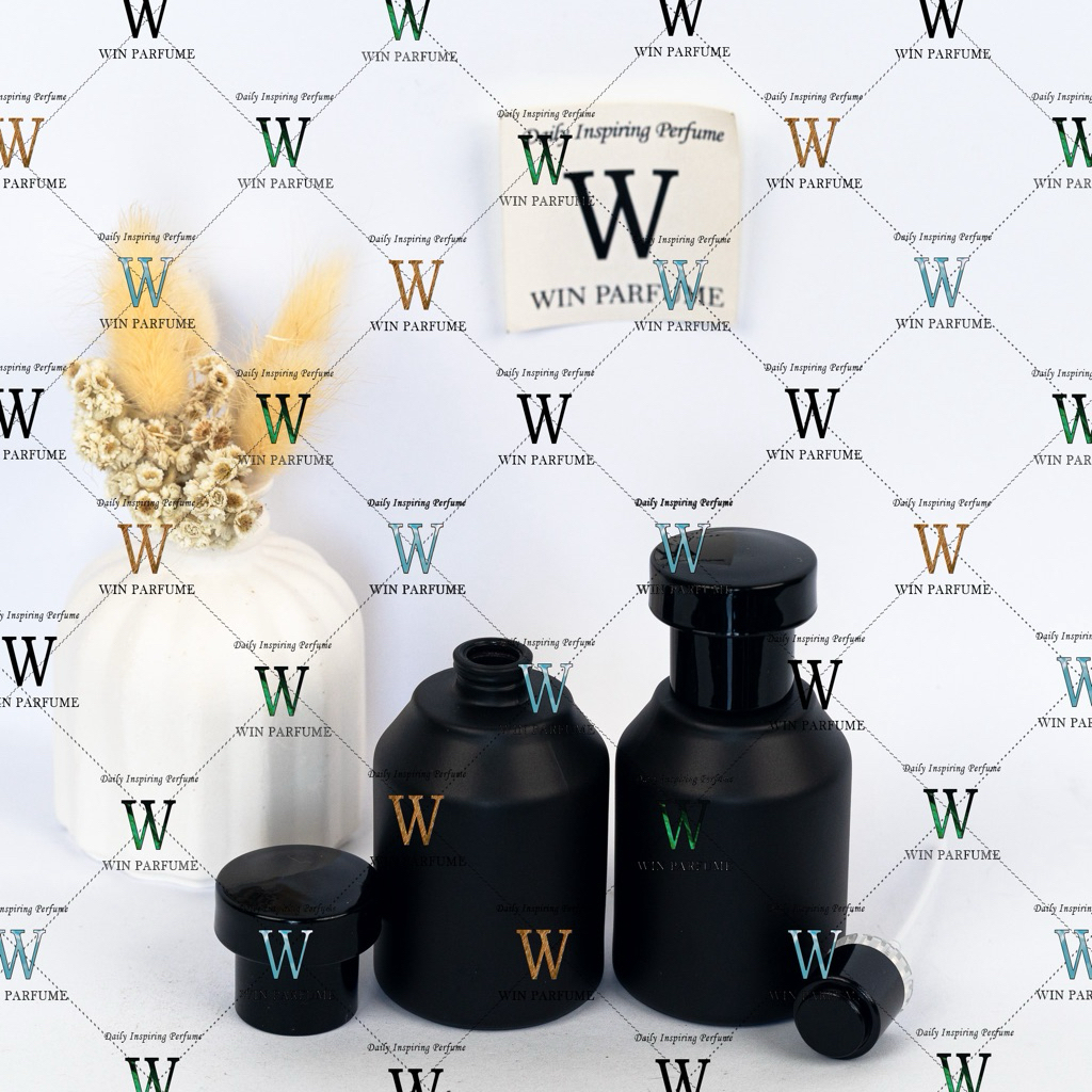 Botol Parfum Hertic Hitam Doff 30ml Tutup Hitam T Zone Semi Press Ring Spray Hitam