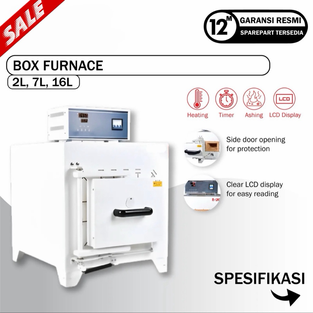 Box Furnace Tanur Laboratorium Meditech 1200°C