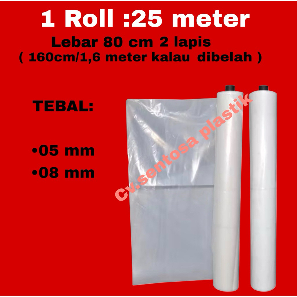 PLASTIK 1 ROLL LEBAR 80 CM 2 LAPIS TEBAL 05 MICRON