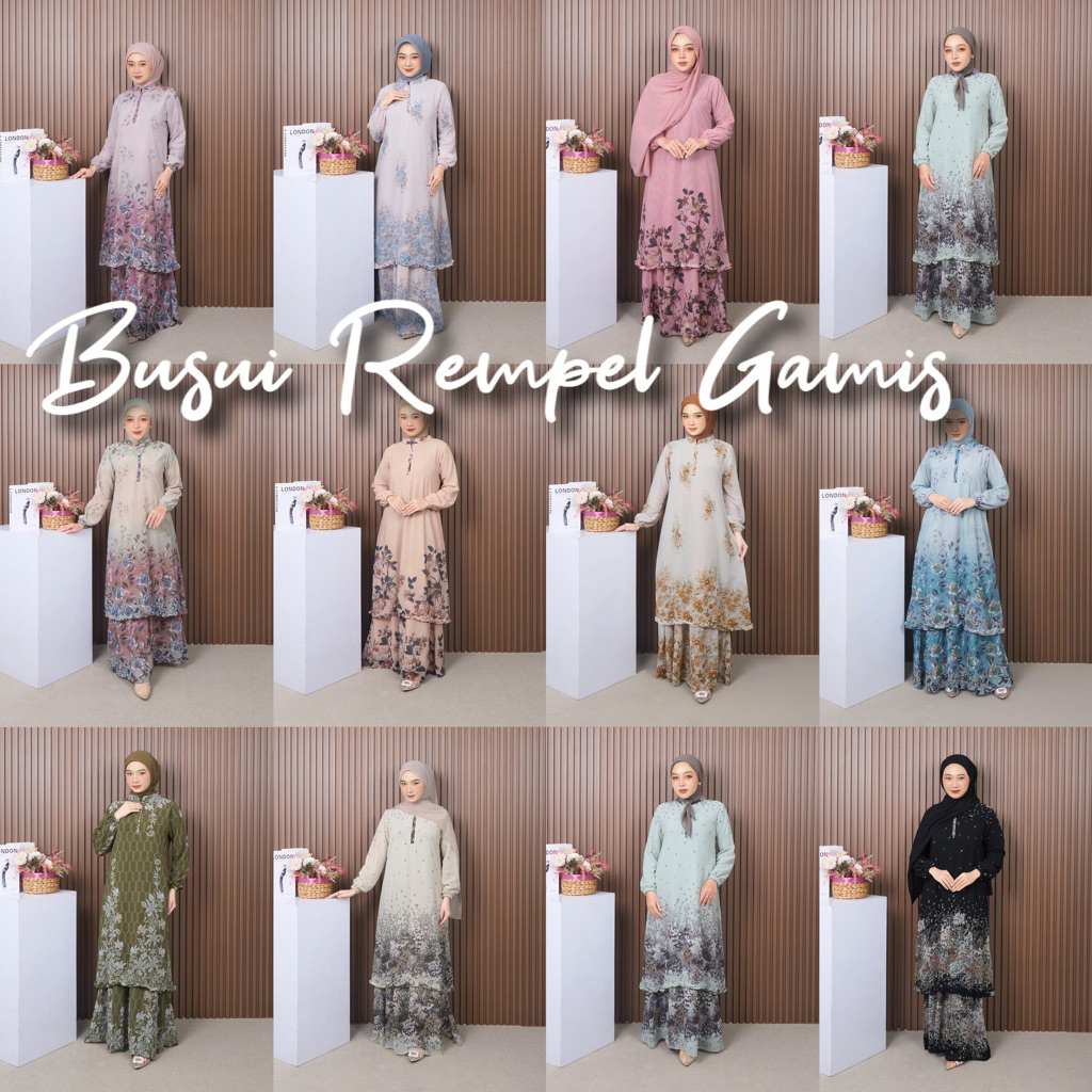 FLOWY  BUSUI REMPEL GAMIS MALAYSIA MOTIF CERUTY BABYDOLL PREMIUM
