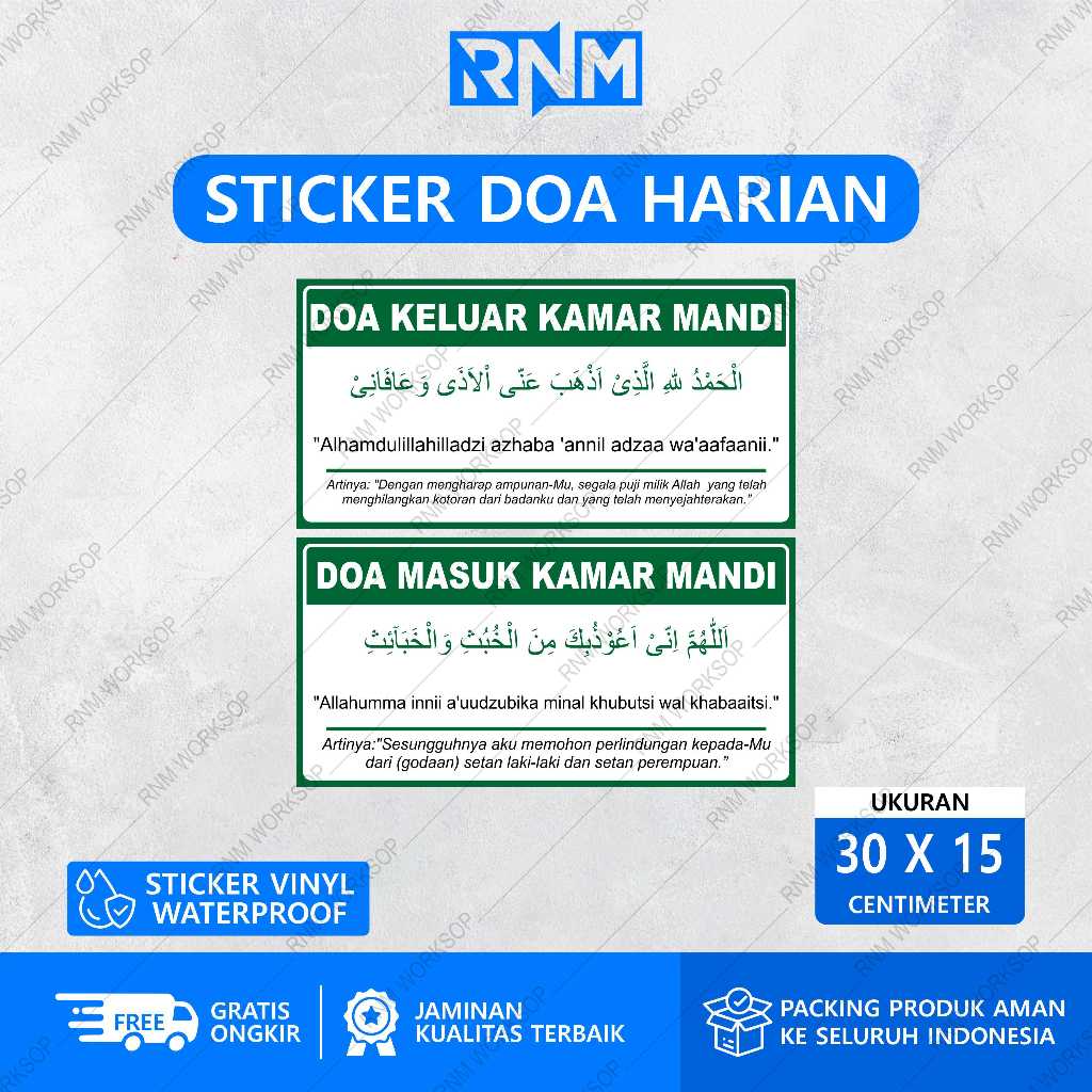 STICKER DOA MASUK DAN KELUAR KAMAR MANDI