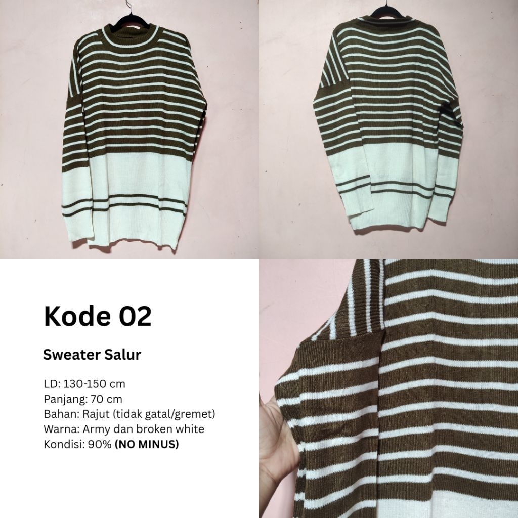 PRELOVED Sweater Rajut Motif Salur
