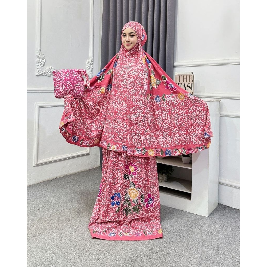 mukena batik mukena dewasa adem nyaman mukena travelling cantik motif bunga