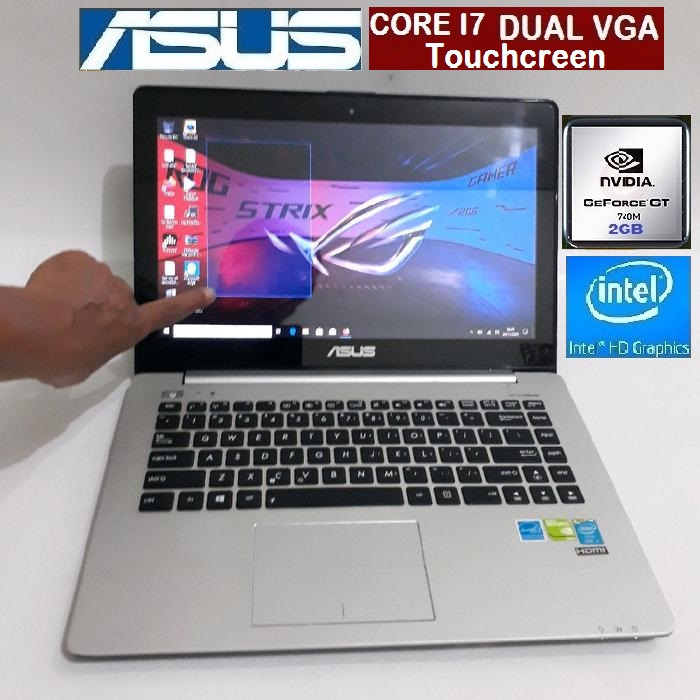 LAPTOP GAMING DESAIN EDITING  ASUS DOBEL HARDIS DUAL VGA CORE I7 GEN4 RAM 8GB