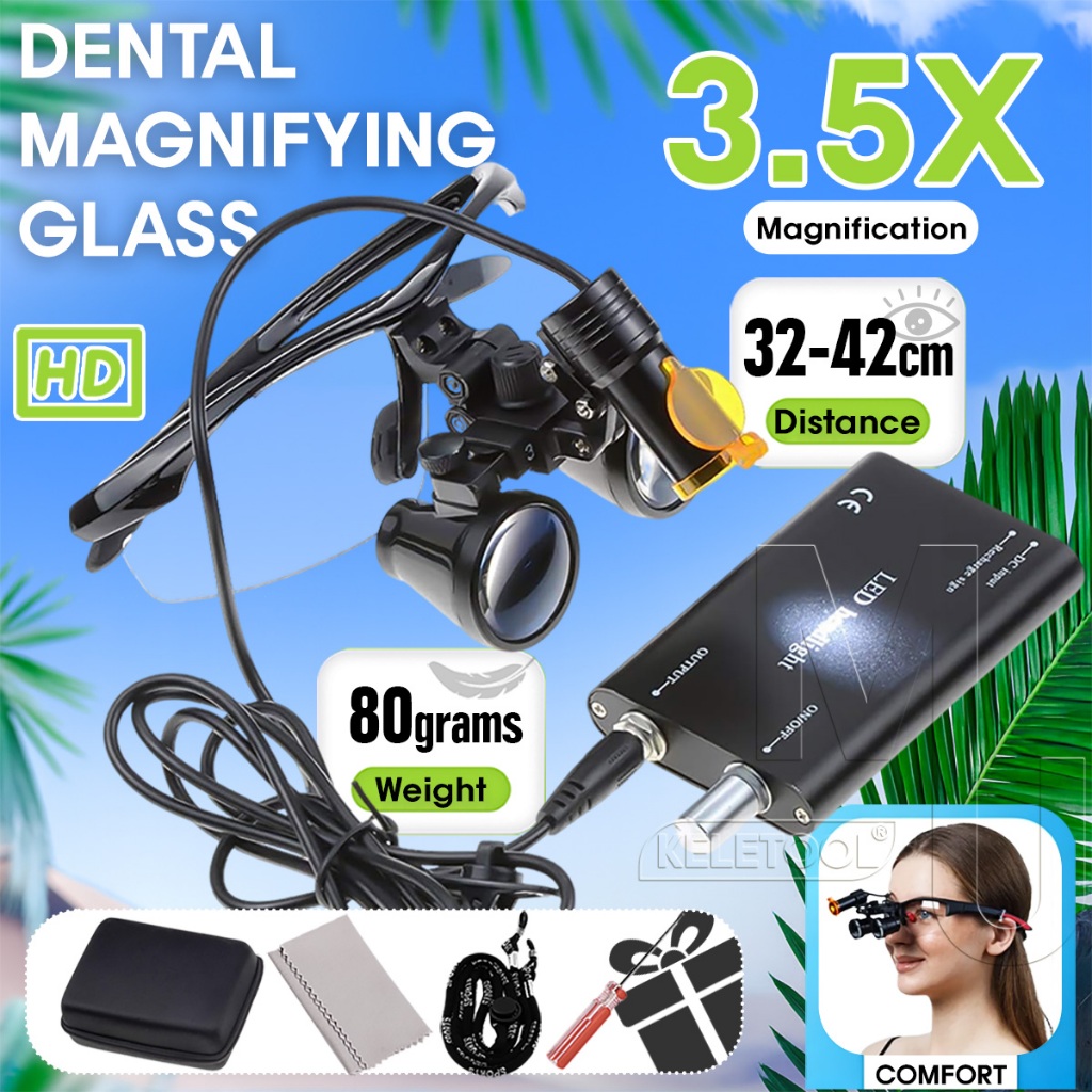 Kaca Mata Dental Loupe Kacamata Perbesaran Loop Lup Kacamata Kaca Mata Pembesar Gigi 3.5x Magnificat