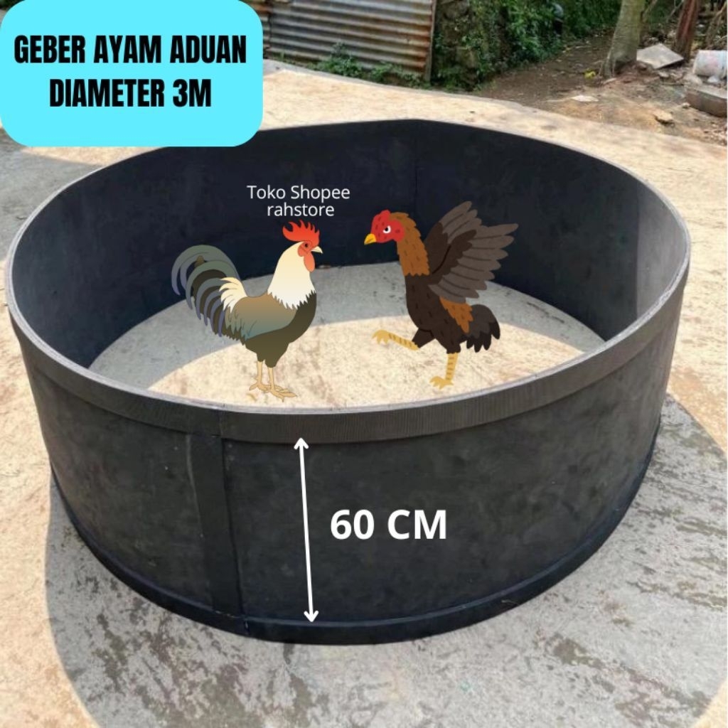 Geber Ring Aduan Ayam Lis Hitam Diameter 3m
