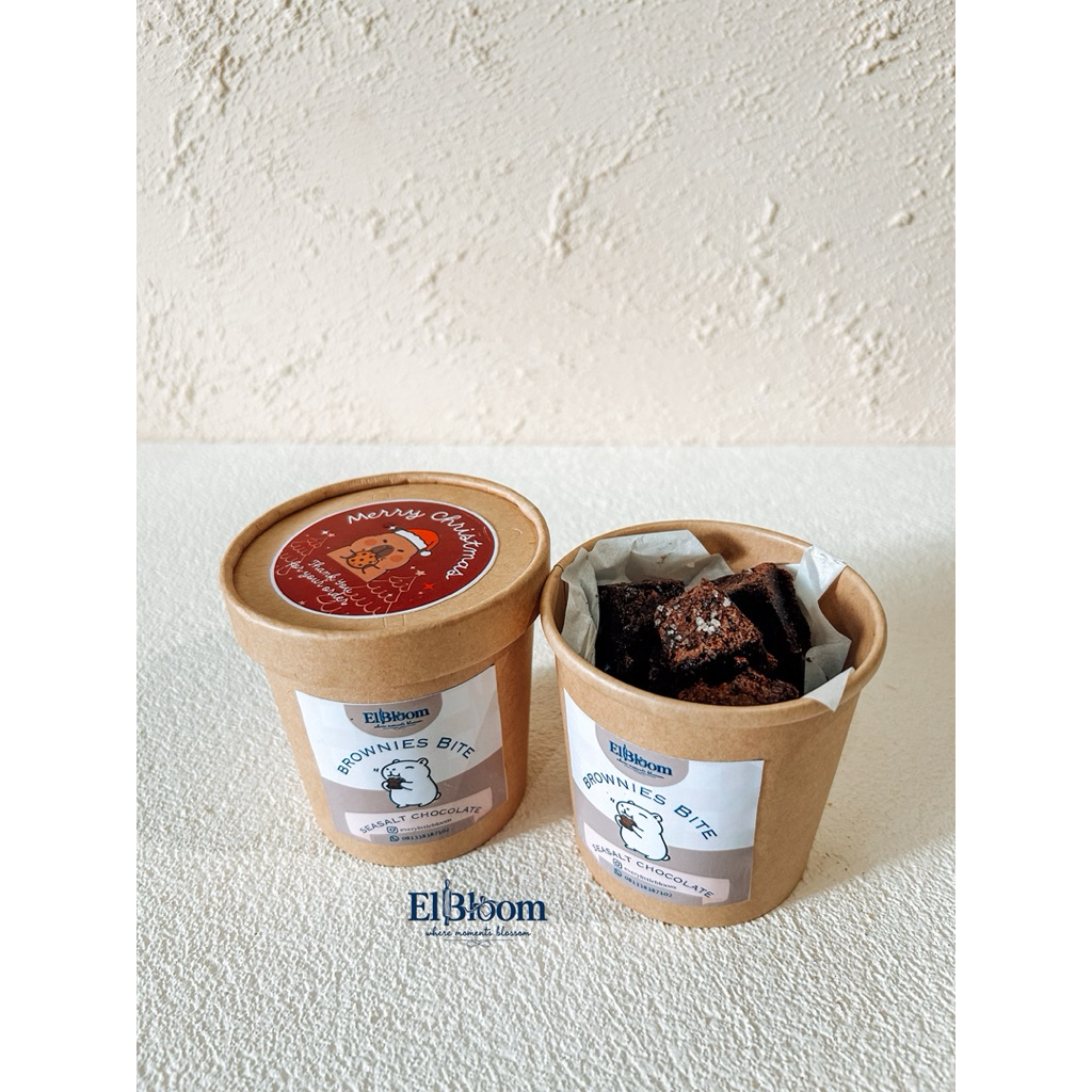 Brownies Cup, Fudgy Brownies Seasalt Dark Chocolate Mini Bites