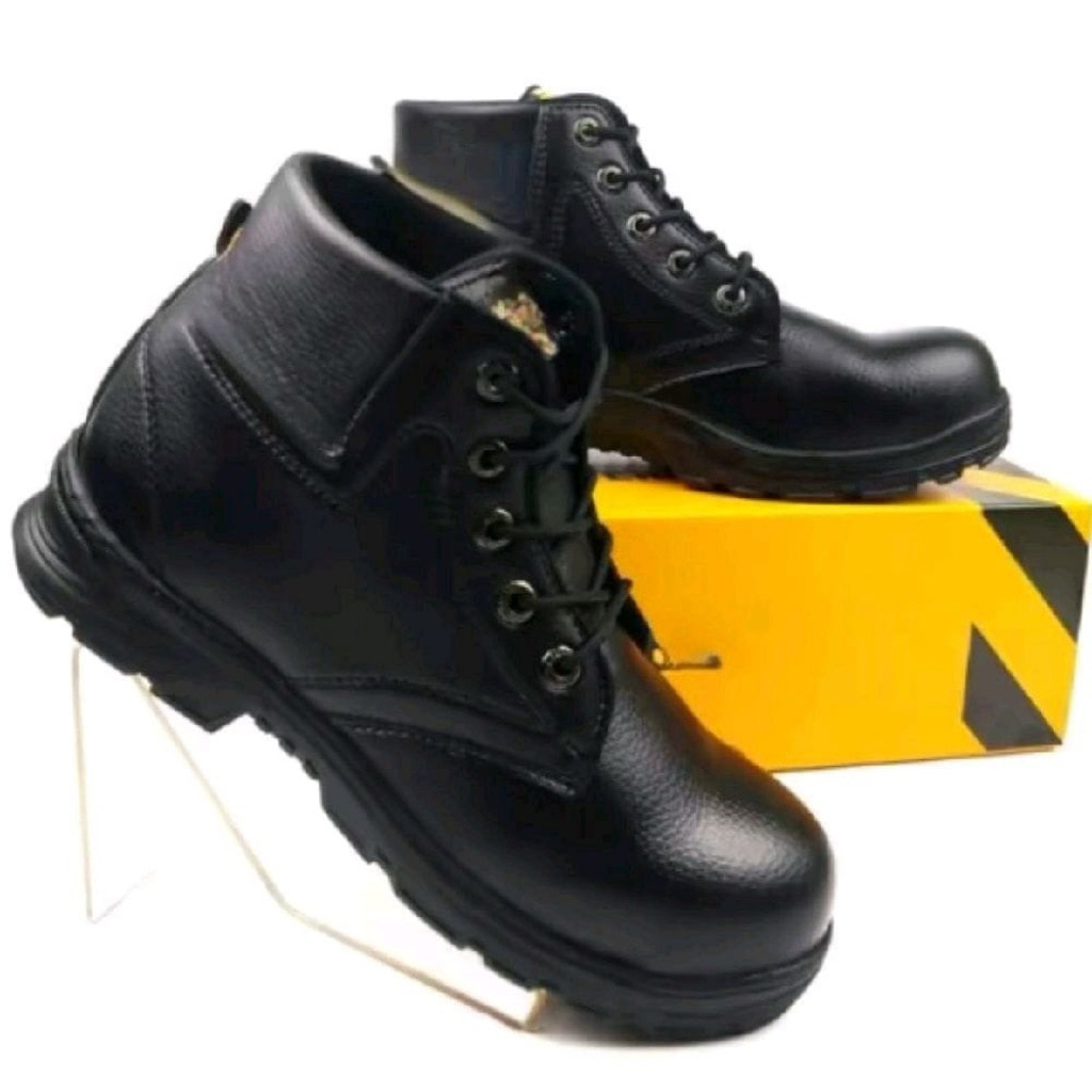 Sepatu Safety CAT Boots - Sepatu Safety Kerja Kulit Sintetis Ujung Besi - Sepatu Kerja Pria Industry