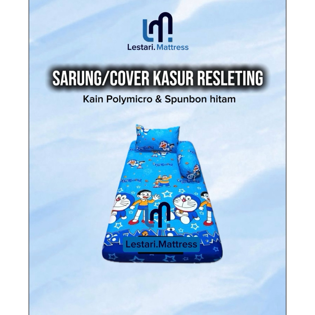 Shoporenku () Sarung/Cover Kasur Busa Resleting Bahan Super Lembut Ukuran 180X90X10 200X90X10