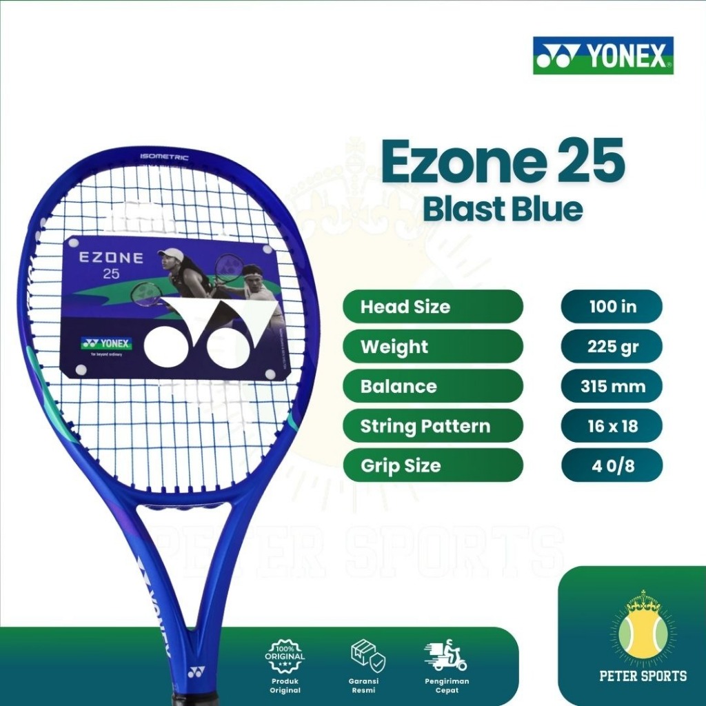 Yonex Ezone 25 Blast Blue - Raket Tenis Yonex Junior Original