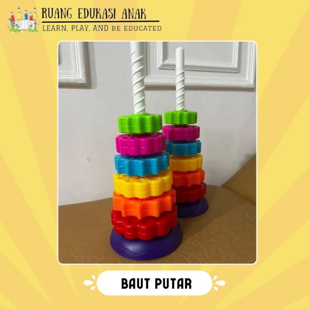 Mainan Baut Putar Warna Warni / Mainan Edukasi Anak