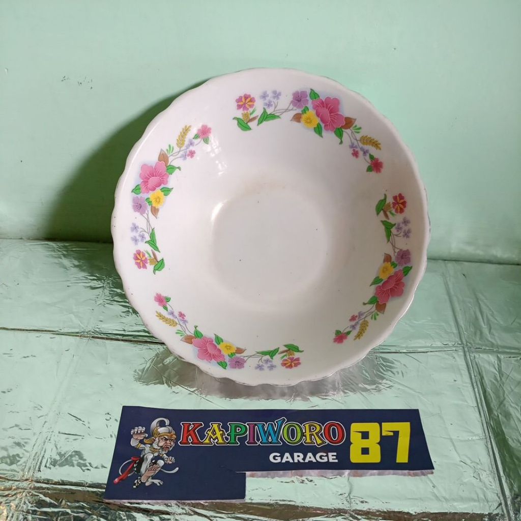 mangkok keramik motif bunga
