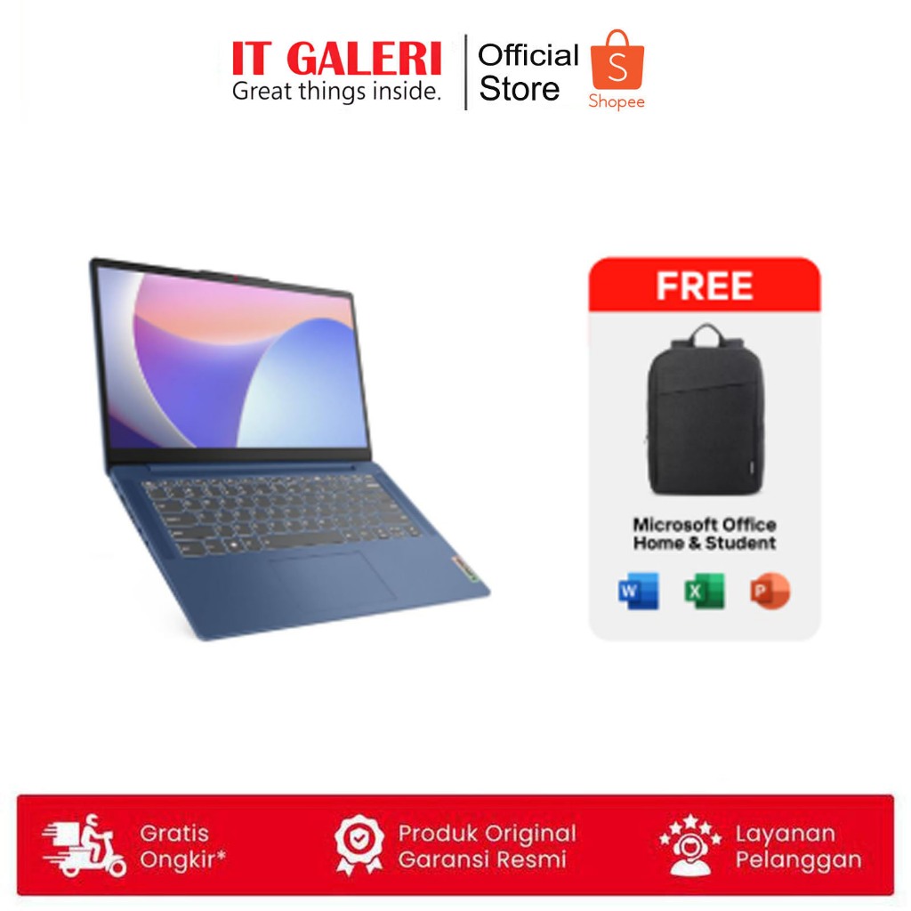 LENOVO NB IDEAPAD SLIM 3 82XL009YID/82XL00A1ID R5-5625U/16GB/512GB/14.0 FHD/WIN11+OHS2024+M365/BLUE/