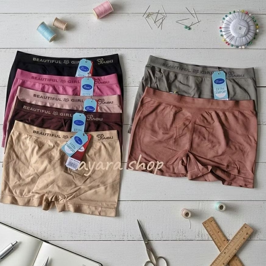 ½ Lusin 6pcs cd Boxer Wanita Piaoli Pioli Stretch