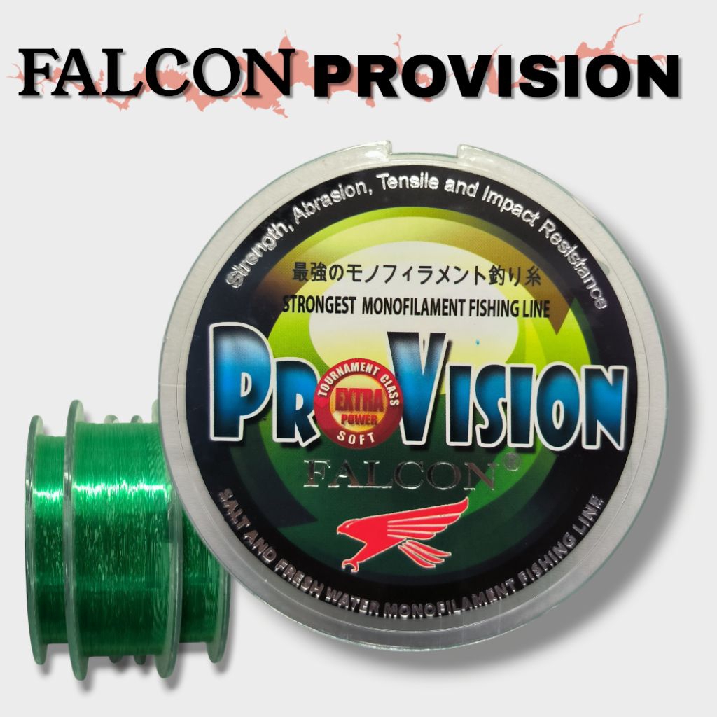Senar Pancing falcon Provision 100M , kuat anti kriting karakter senar soft