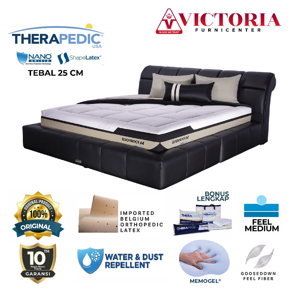Therapedic  Buoyancy M  Fullset  Full Set  120 x 200  120x200  Kasur Spring Bed Springbed Termurah P