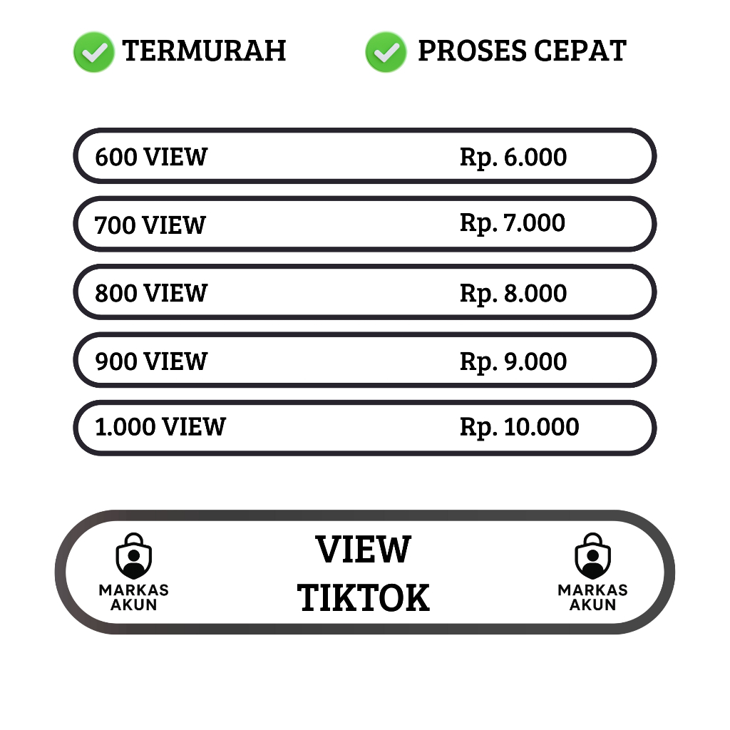 View TikTok Global High Quality World Wide Termurah 600-1000