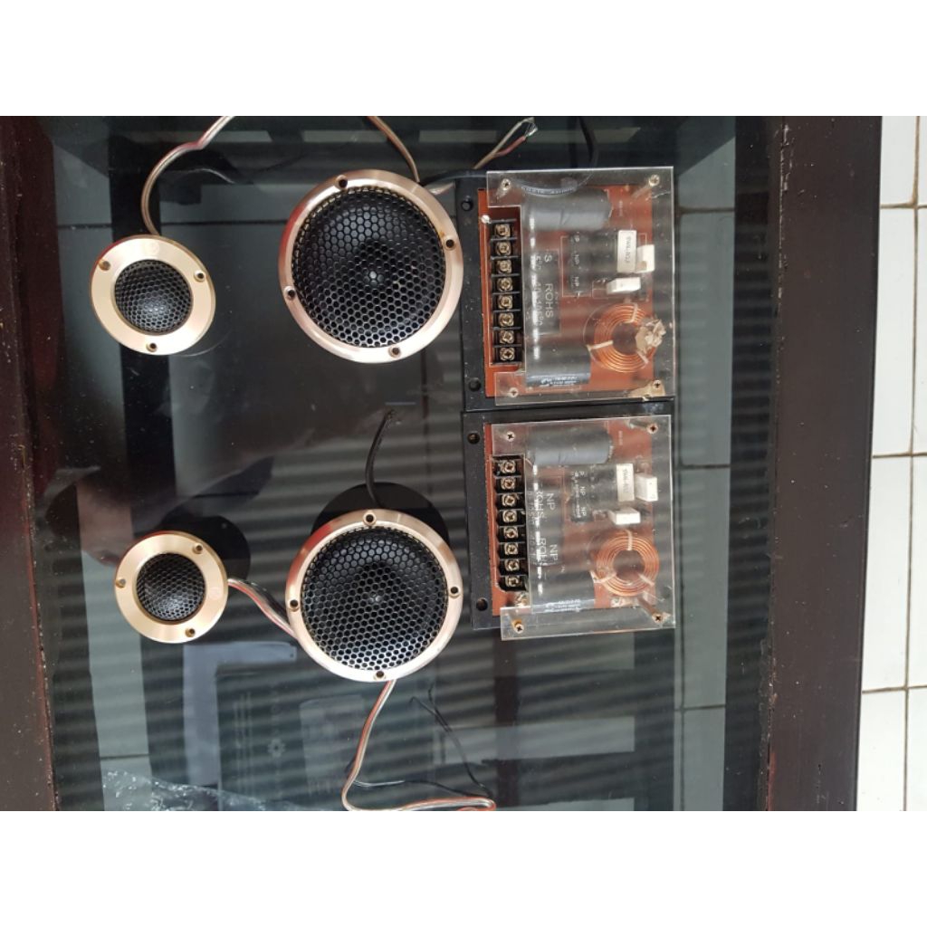1 set midrange tweeter & crossover 3 way cubig gold series