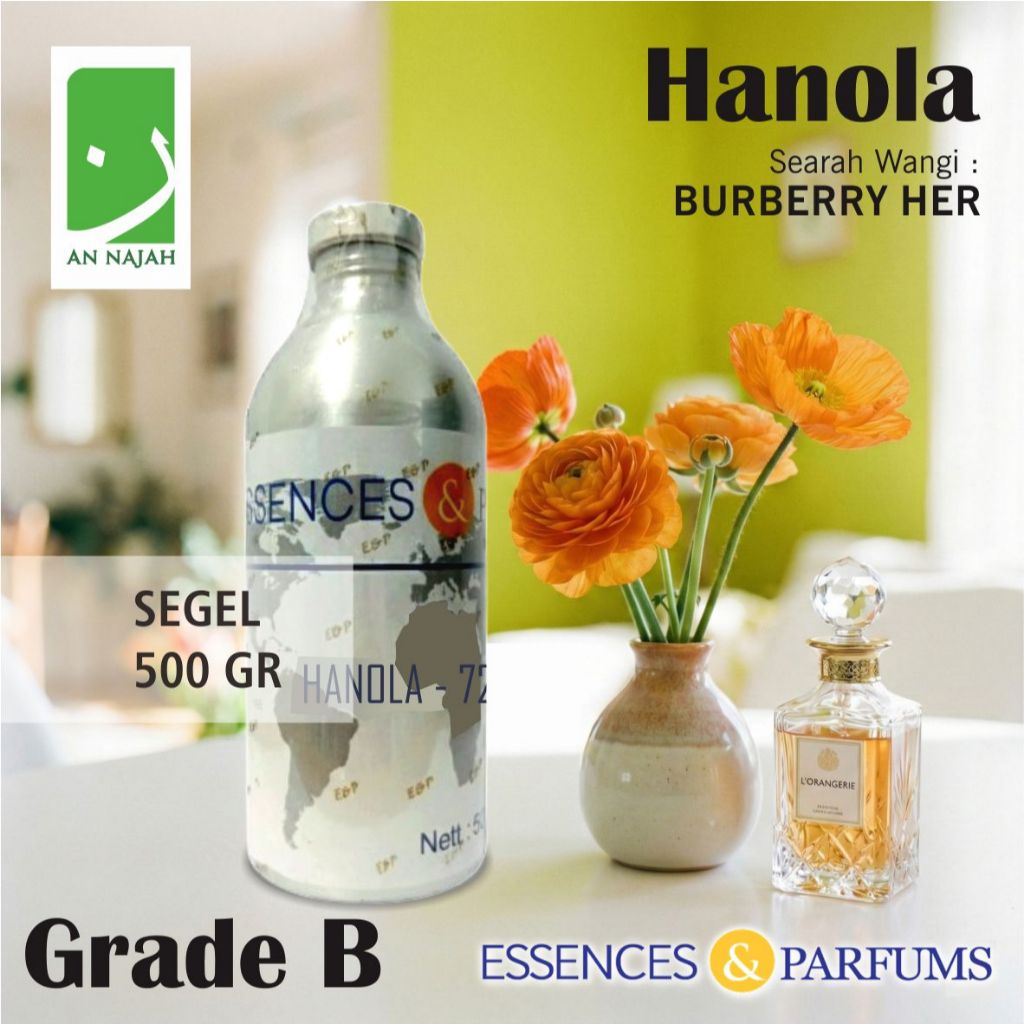 HANOLA | Grade B | Searah Wangi Burberri Her | Essences & Parfums | 500gr Segel