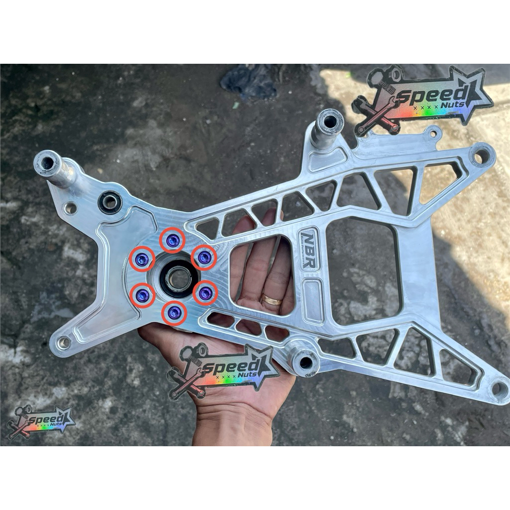 Baut Titanium Set (6 biji Baut) Arm CNC Universal Original Thailand