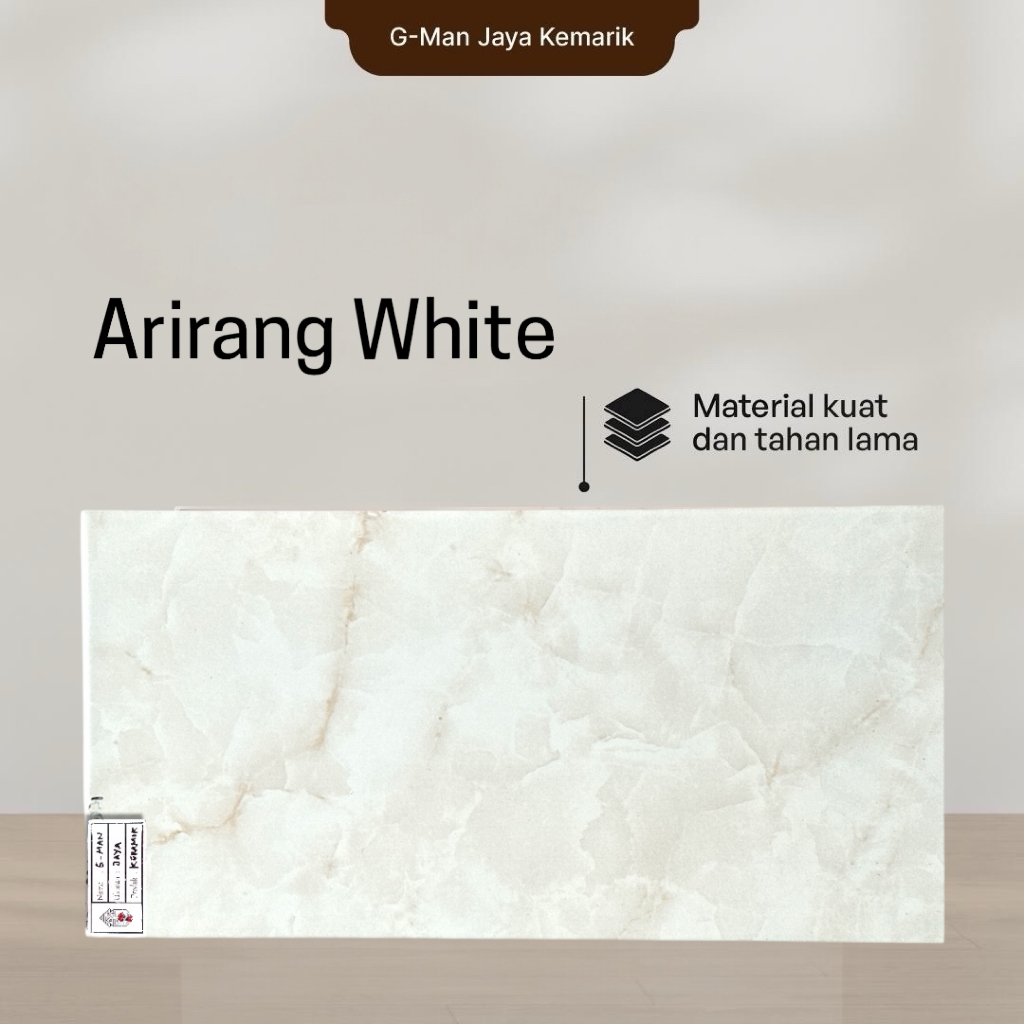 Keramik Dinding Dapur & Kamar Mandi 30x60 Arirang White Keramik Mulia Ceramic Glossy Grade A Isi 5 p
