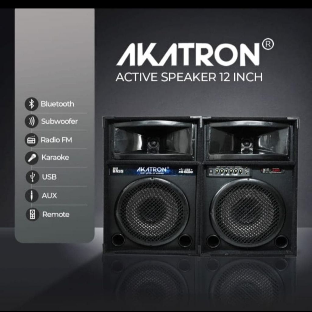 AKATRON SPEAKER AKTIF 12 Inch  double / Bassoke Speaker aktif 12inch double