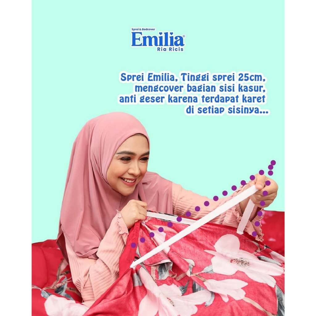 BEDCOVER EMILIA BONITA 180 X 200 (Sprei Flat)