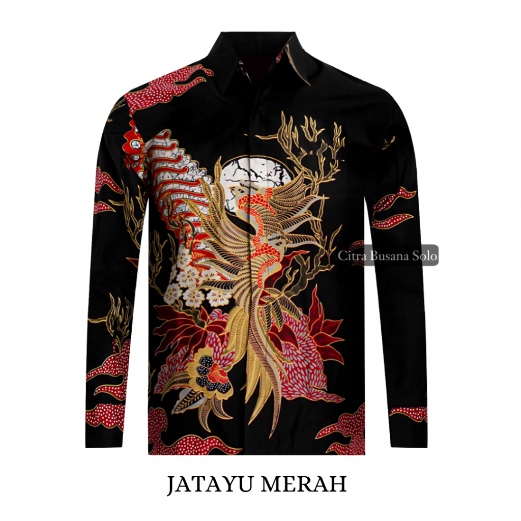 JATAYU MERAH Kemeja Batik Pria Regular Fit Bahan Katun Primisima Premium
