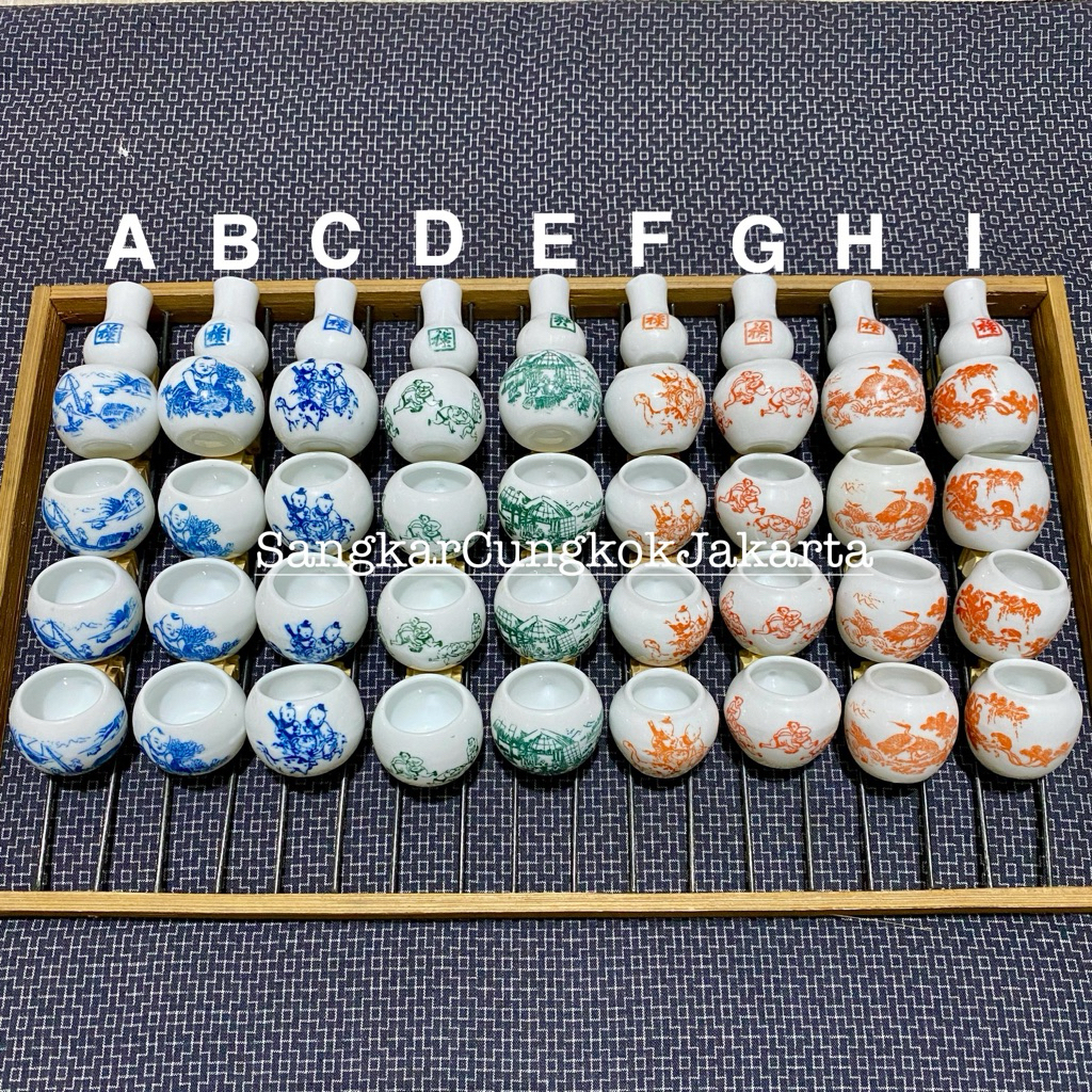 Cepuk Keramik Kecil Pleci Kolibri 5Pcs Ori Vietnam