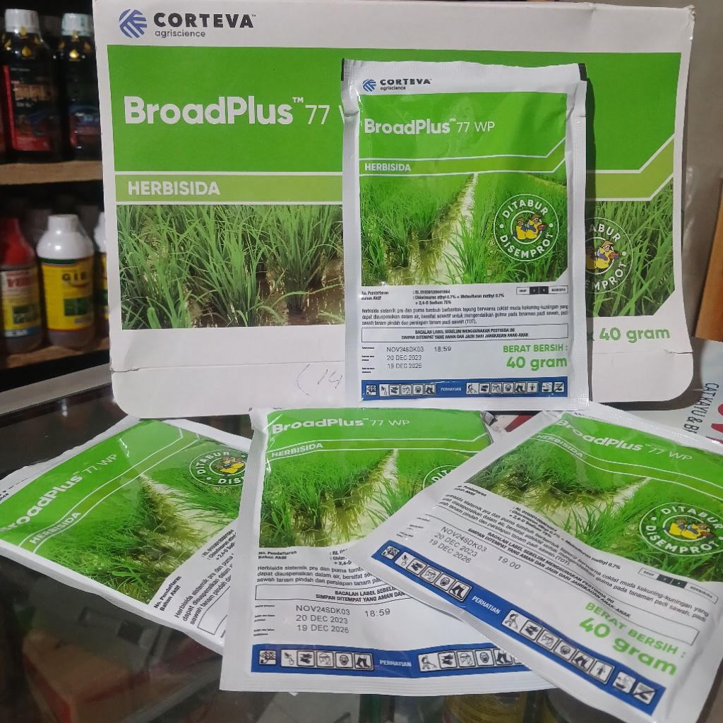 herbisida pembasmi rumput sawah broadplus 77wp kemasan saset / brodlus / racun rumput