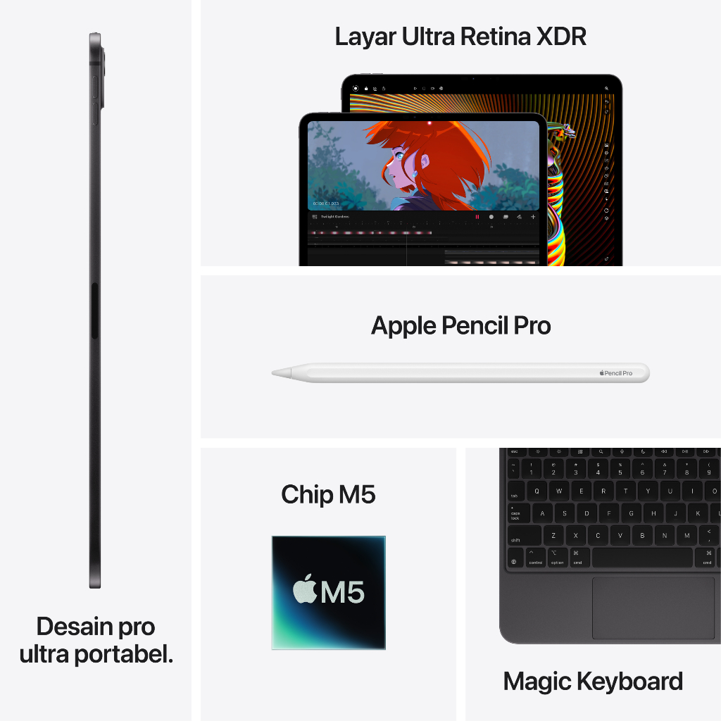 Apple iPad Pro M5 with Standard Glass 13 Inci Wi-Fi