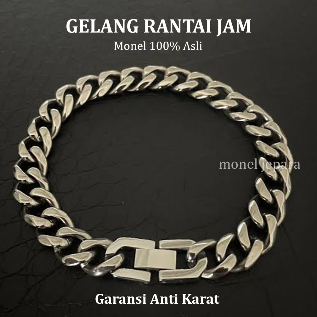 Monel Gelang Pria Wanita Rantai Jam Monel Anti Karat