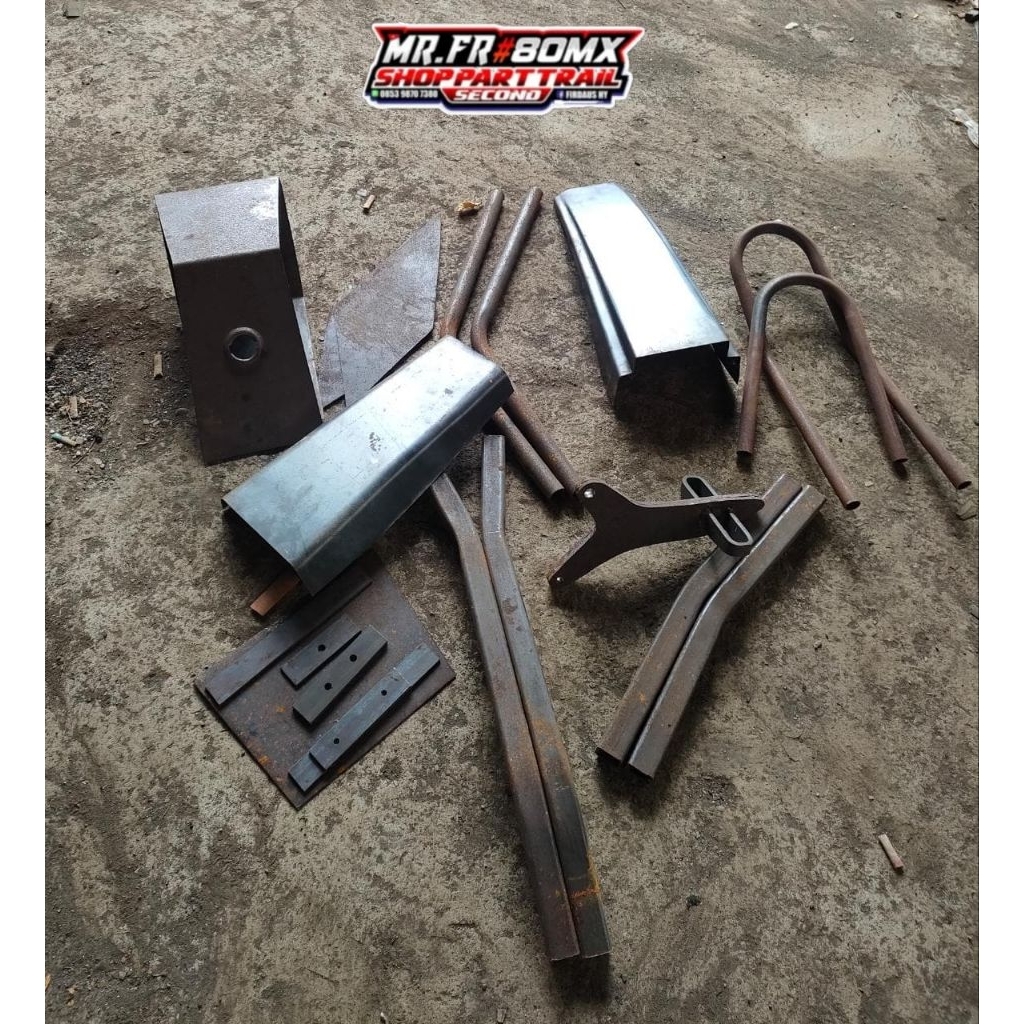 paketan bahan mentah rangka blakang motor ojek gabah