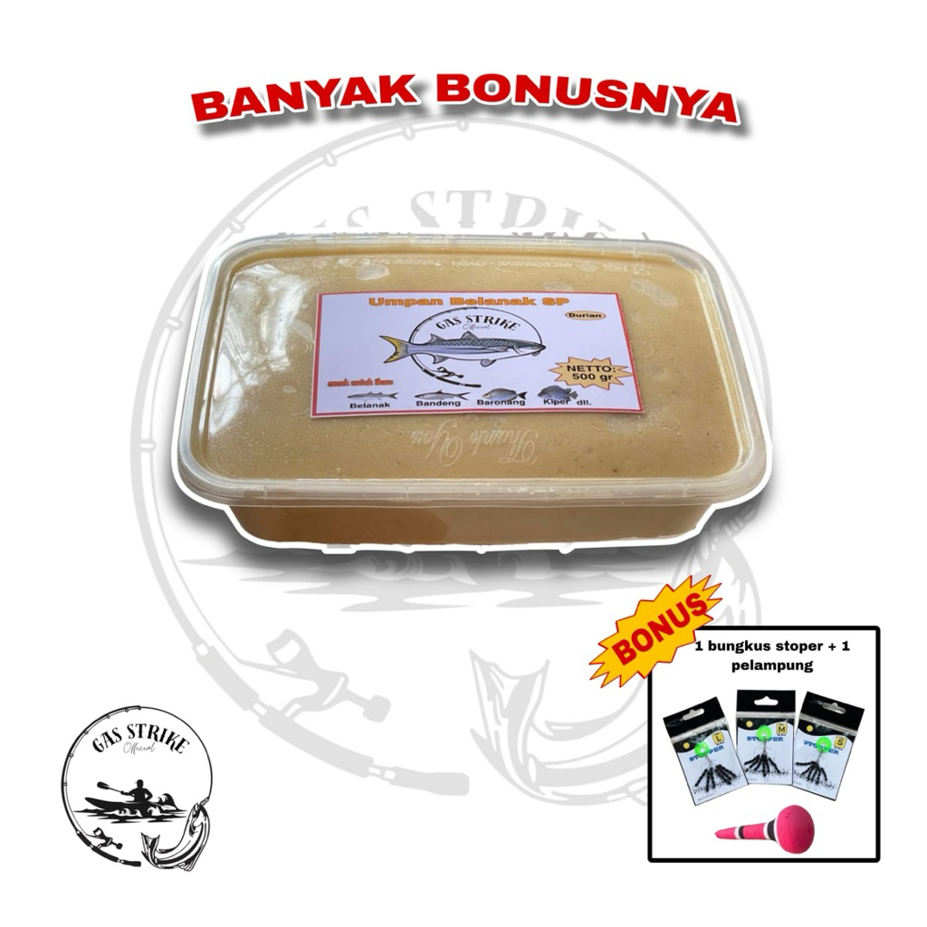 Umpan Belanak Siap Pakai Beli 1 Bonus 2 Item | 1 Pcs Pelampung + 1 Bungkus Stoper | Gas Strike