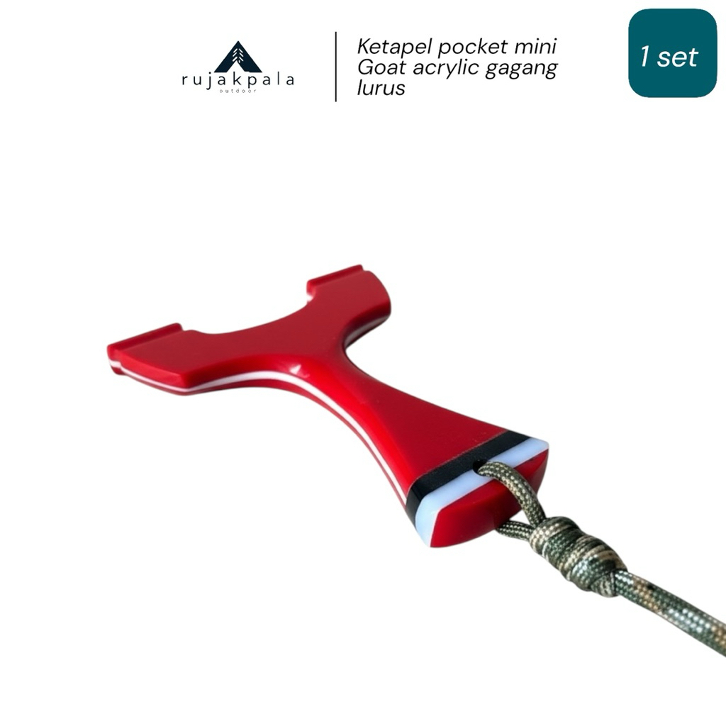 ketapel pocket mini goat acrylic laminasi full set - ketapel olahraga slingshot rujakpala