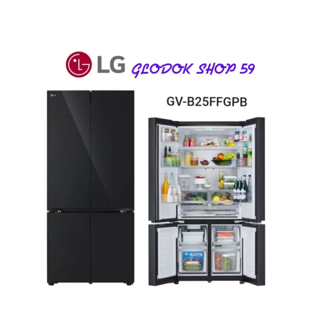LG GV-B25FFGPB Kulkas Multi Door Smart Inverter ThinQ 677L Auto Ice Maker New