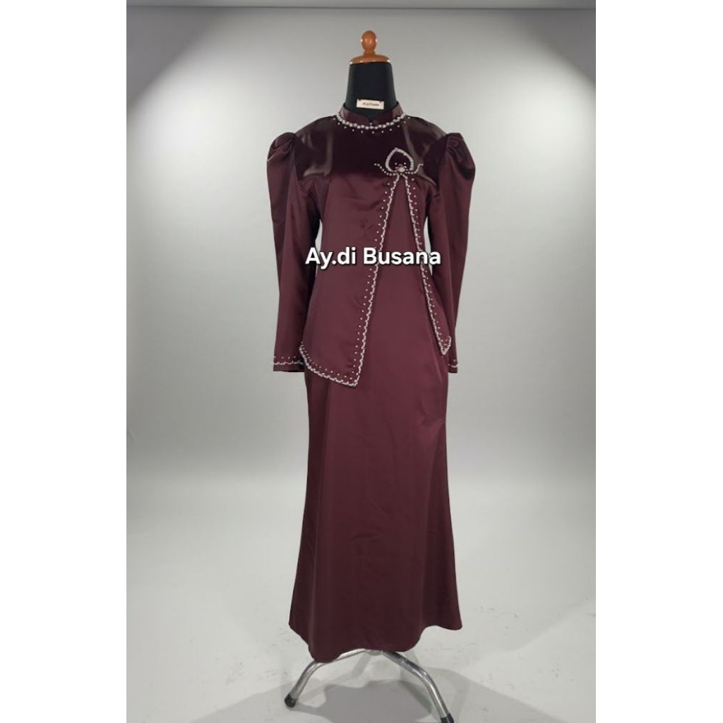 Dress Kondangan Burgundy - Afifah dress gamis kondangan simpel dress kondangan simpel