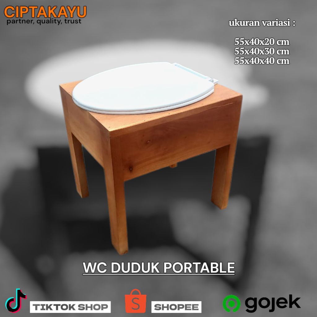 Kloset Duduk Kayu Toilet Duduk Kayu Closet Duduk Kayu Portable Lansia