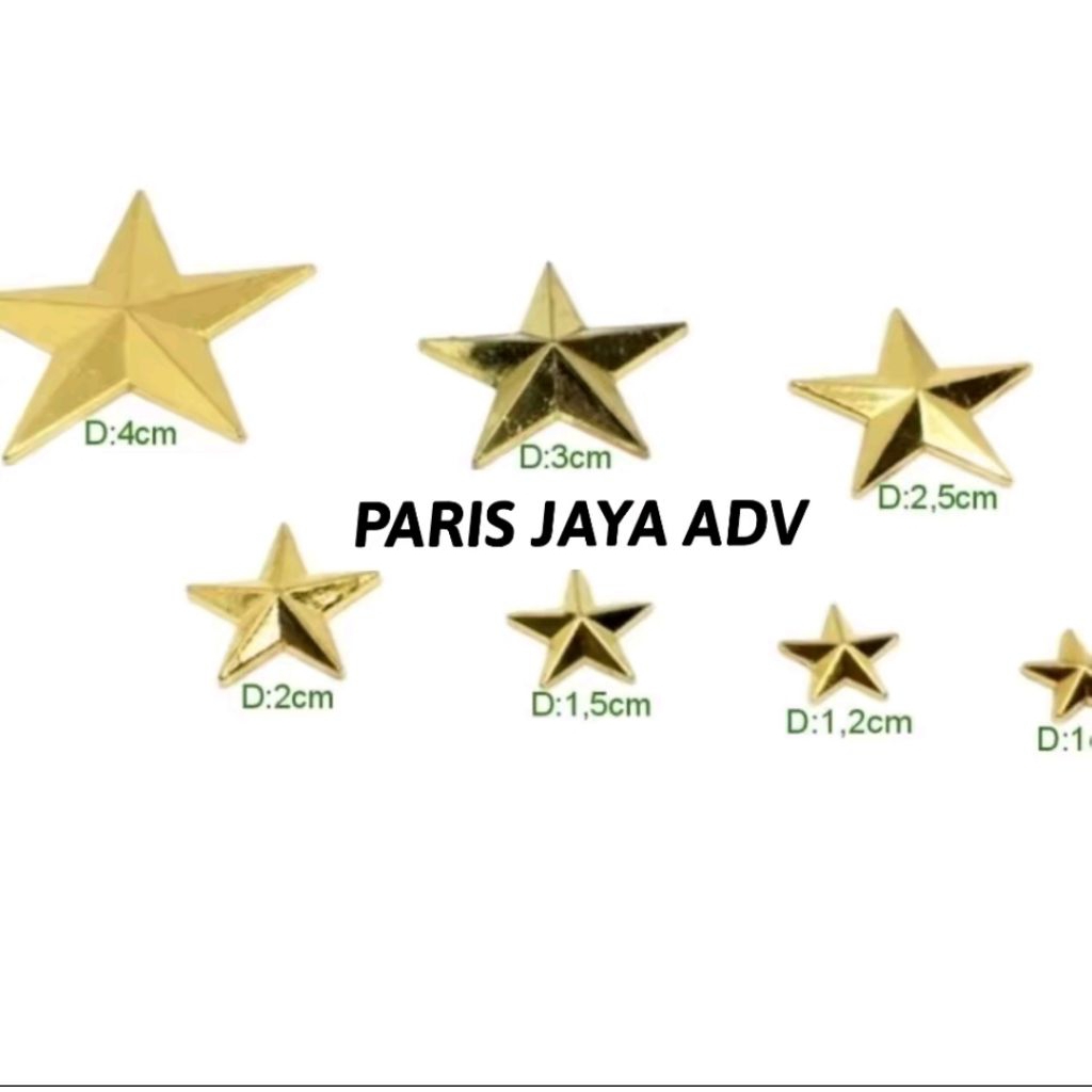 Pin Bintang Logam Warna Emas - Satuan