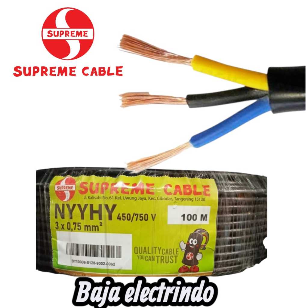 Kabel serabut isi 3 NYYHY 3X0,75mm SUPREME @50meter / 100meter NYYHY 3x0,75 3x0.75 3x0.75mm
