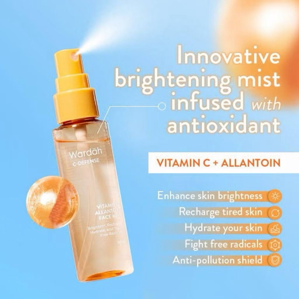 Wardah C-Defense Face Mist 55ml (Spray Wajah)(Setting Spray C-Defense)
